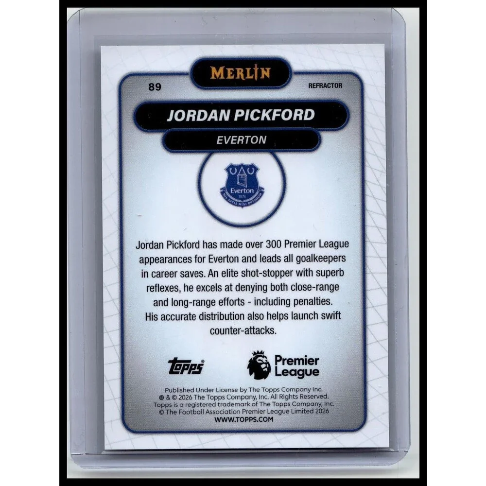 2026 Merlin Premier League #89 Jordan Pickford Refractor